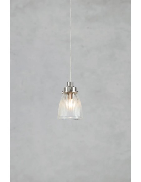 Lampe fenêtre élégante acier nickel et verre transparent