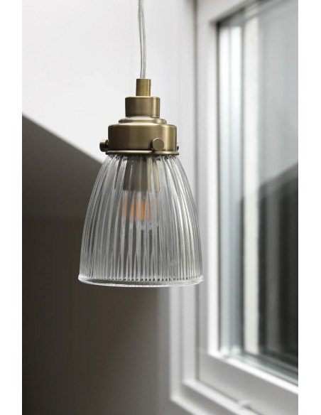 Lampe cosy verre transparent et laiton Markslojd