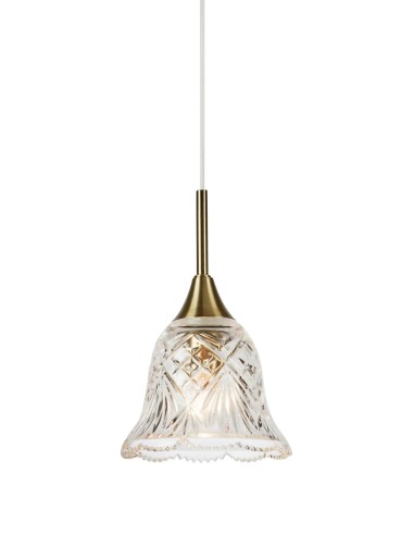 Lampe de fenêtre Luna Mässing Markslöjd design romantique en verre transparent et laiton antique