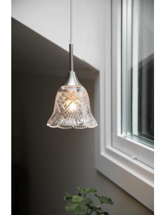 Lampe de fenêtre Luna en acier Markslojd design romantique verre transparent et finition nickel satiné 2