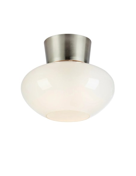 Plafonnier Malaga Markslojd verre blanc et structure acier design salle de bain classique