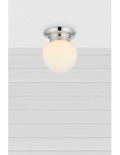 Plafonnier Ronda Markslojd verre blanc et base chrome design salle de bain classique IP44 2