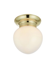Plafonnier Ronda Markslojd laiton et verre blanc design classique salle de bain IP44