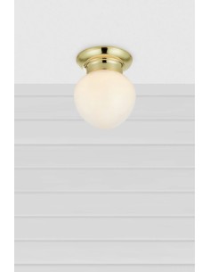 Plafonnier Ronda Markslojd laiton et verre blanc design classique salle de bain IP44 2