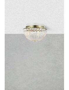 Plafonnier Estelle Markslojd laiton antique et prismes en cristal design salle de bain IP44 2