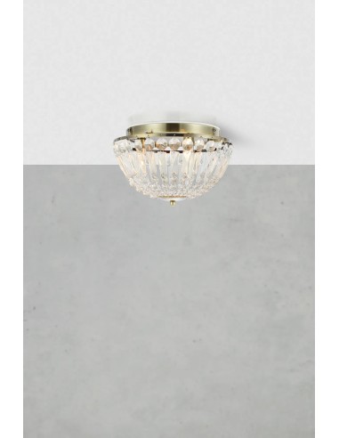 Détail plafonnier Estelle cristal diffusion lumière élégante effet luxueux salle de bain