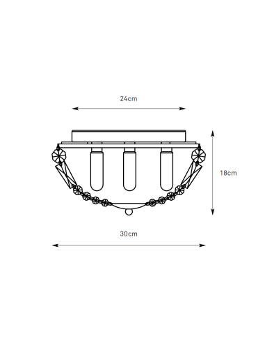 Plafonnier Estelle installé plafond salle de bain éclairage décoratif haut de gamme cristal