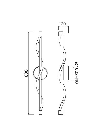 Éclairage mural intérieur LED Fugaz 7W 3000K applique décorative dorée moderne