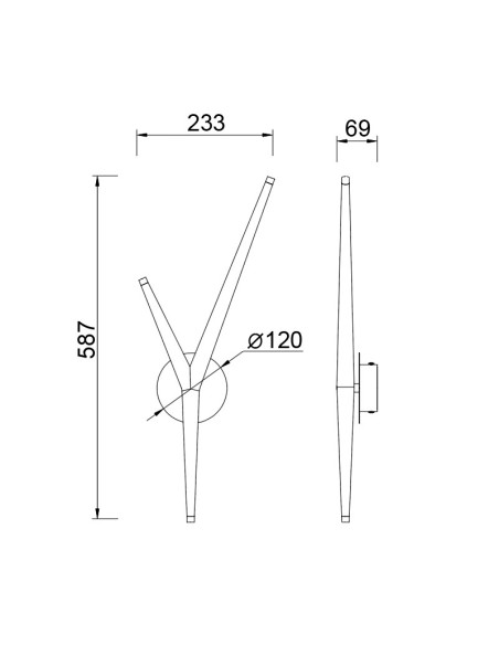 Éclairage mural intérieur LED Arrecife 5,5W 3000K applique décorative dorée