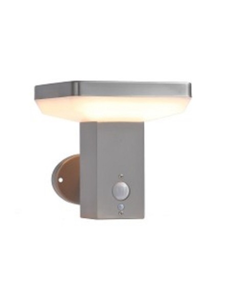 Applique murale Led étanche solaire carrée inox brossé avec détecteur-Optonica Leluminaireled.com