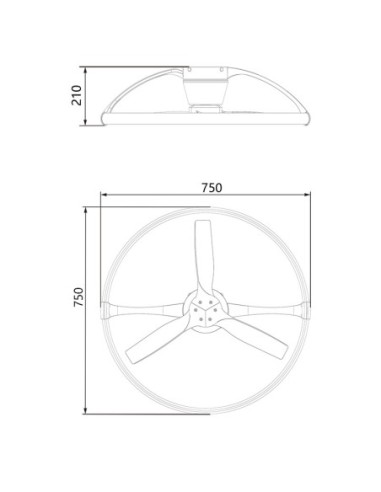 Ventilateur Diam.75 cm Dim. 55W 3000/5000K Noir - Mantra - Nepal Mini