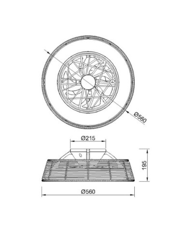 Ventilateur plafond Diam.56 cm 45W 2700/5000 K Blanc et Bois - Mantra - Indonésie