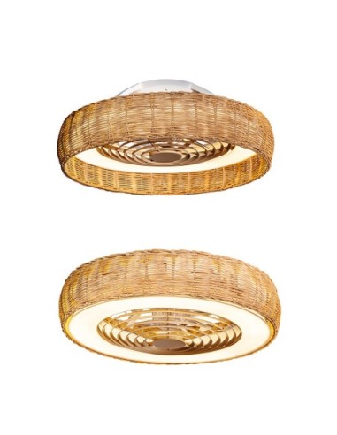 Ventilateur plafond Diam.65 cm 70W 27000/5000K Bois - Mantra - Kilimanjaro