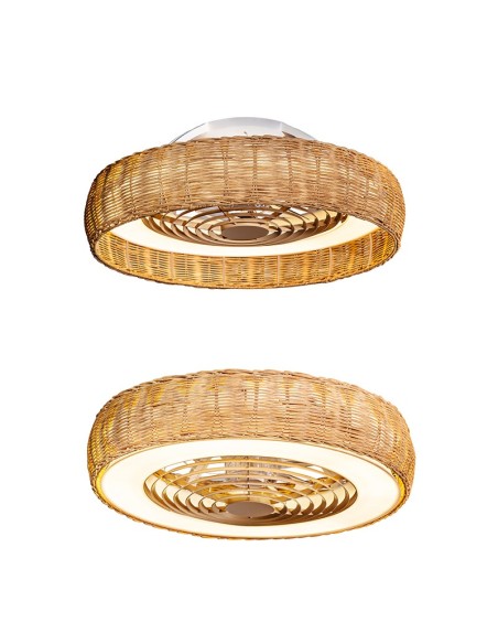 Ventilateur plafond Diam.65 cm 70W 27000/5000K Bois - Mantra - Kilimanjaro