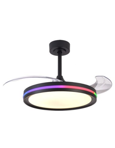 Ventilateur plafond Diam.106cm 3000K à 6500K 50W Noir - Mantra - Rafaga