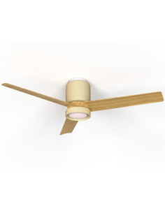 Ventilateur plafond Dim. 20W 2520LM 3000/5000 K Bois et Beige - Mantra - Ceramica