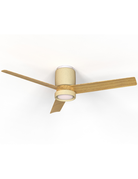 Ventilateur plafond Dim. 20W 2520LM 3000/5000 K Bois et Beige - Mantra - Ceramica