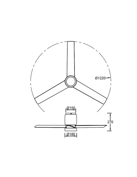 Ventilateur plafond Dim. 20W 2520LM 3000/5000 K Bois et Beige - Mantra - Ceramica