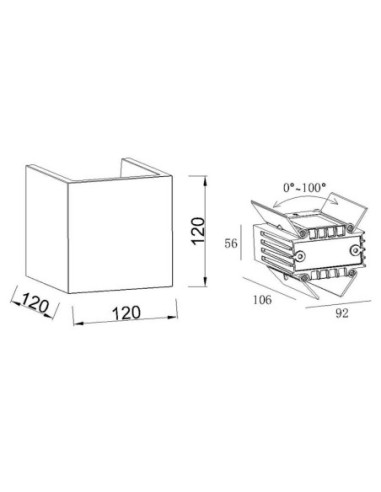 Applique murale extérieure Taos éclairage LED 1100 lumens lumière chaude 3000K