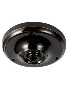 Rosace de plafond rétro céramique noire pour câble 6 mm - Girard-Sudron Leluminaireled.com