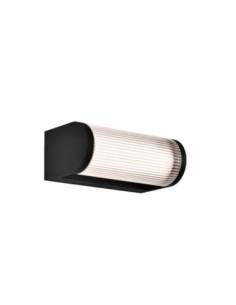 Applique murale extérieure LED Mantra Gant noir 12W IP65 installée sur façade moderne