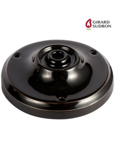 Rosace de plafond rétro céramique noire pour câble 6 mm - Girard-Sudron Leluminaireled.com