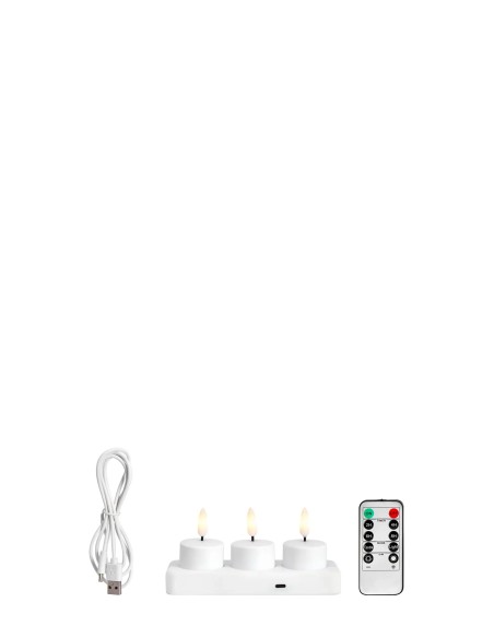 Bougies LED Markslojd rechargeables effet flamme réaliste avec télécommande design décoratif