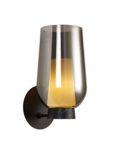 Applique murale décorative intérieure Mantra Nora noir marbré cristal fumé design moderne