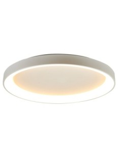 Plafonnier LED Mantra Niseko II Ø90 cm blanc mat installé dans un salon moderne