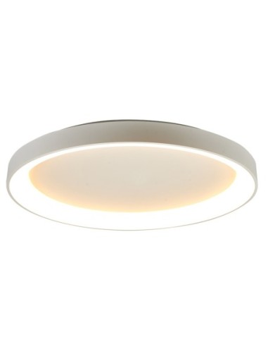 Plafonnier LED Mantra Niseko II Ø90 cm blanc mat installé dans un salon moderne