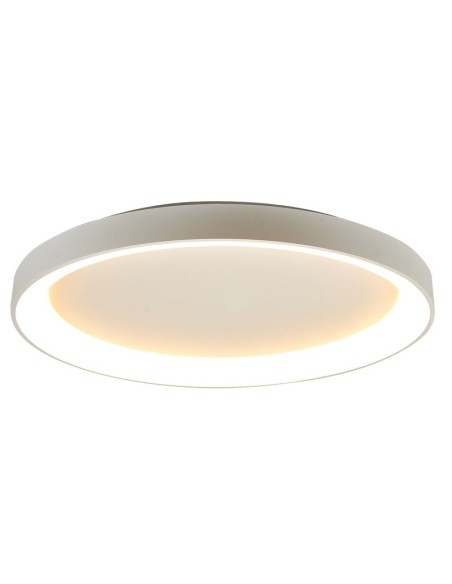 Plafonnier LED Mantra Niseko II Ø90 cm blanc mat installé dans un salon moderne