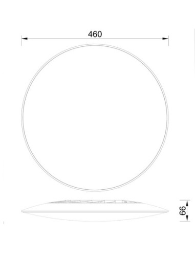 Détail plafonnier LED Slim CCT 50W lumière réglable 3000K 4000K 5000K