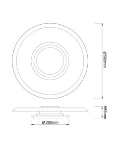 Plafonnier LED Tina Mantra blanc mat et noir 56 cm design moderne 2