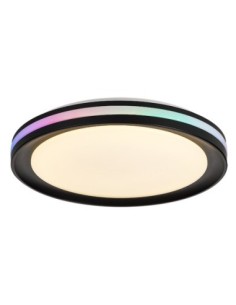 Plafonnier LED Gamer Mantra noir et blanc 40 cm design moderne rond
