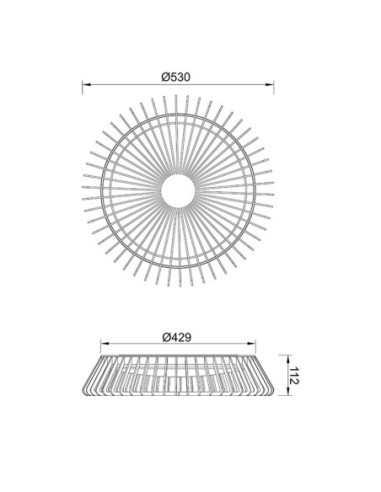 Détail plafonnier LED Himalaya 56W lumière réglable 2700K à 5000K