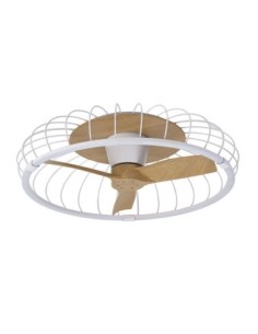 Ventilateur plafond Dim. 75W 2700/5000 K Bois et Blanc - Mantra - Nature