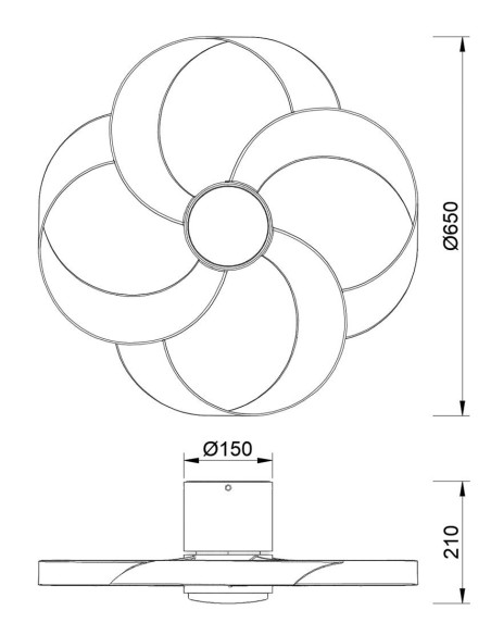 Ventilateur plafond Diam.65 cm 24W 2700/5000K Bois et Blanc- Mantra - Rose