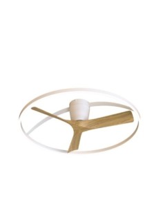 Ventilateur Diam.75 cm Dim. 45 W 3000/5000K Blanc et Bois- Mantra - Nepal II