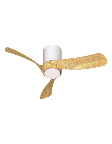 Ventilateur plafond Diam.72 cm 18 W 2700/5000K Blanc et bois -Mantra - Nemo XS