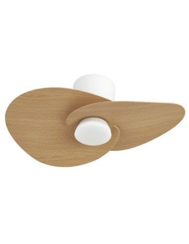 Ventilateur plafond Diam.75 cm 18 W 3000/5000K Blanc et Bois- Mantra - Nénufar