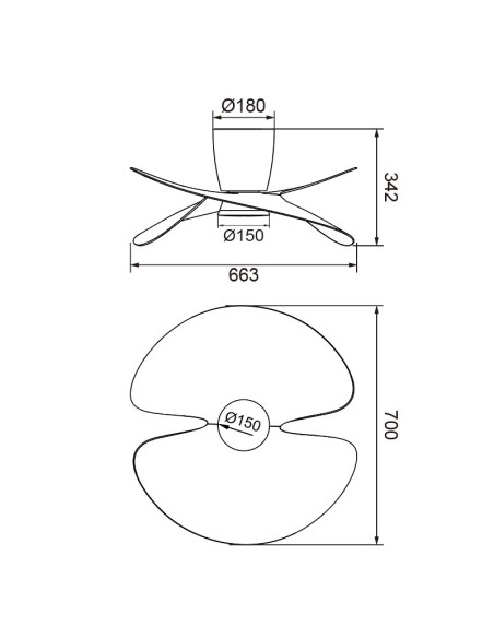 Ventilateur Dim. 18 W 3000/5000K 2520 LM Blanc et Bois - Mantra - Ona