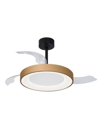 Ventilateur Diam.106cm Dim. 40W 3000/5000K Noir et Or - Mantra - Niseko fan II M