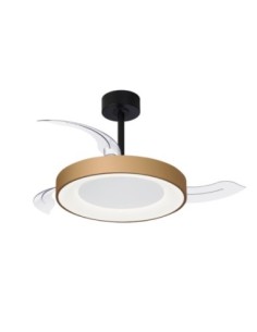 Ventilateur Diam.91 cm Dim. 36 W 3000/5000K Noir et Or - Mantra - Niseko fan II S