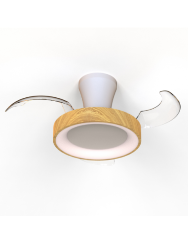 Ventilateur Diam.71 cm Dim. 20 W 3000/5000K Blanc et Bois - Mantra - Niseko fan II XS