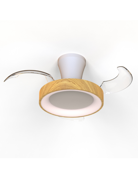 Ventilateur Diam.71 cm Dim. 20 W 3000/5000K Blanc et Bois - Mantra - Niseko fan II XS