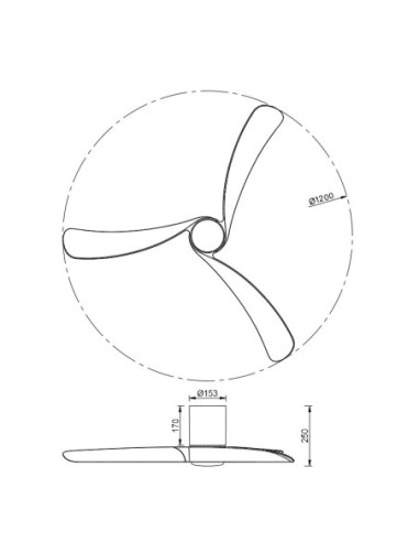Ventilateur Diam. 122 cm 19 W 2660 LM 3000/5000K Bois et Blanc - Mantra - Nemo II M