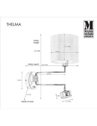 Applique murale intérieure Led avec liseuse Thelma chrome - Markslöjd Leluminaireled.com