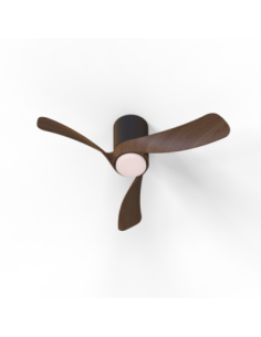 Ventilateur plafond Diam. 72 cm 15 W 3000/5000 K Noir et Bois - Mantra - Nemo II XS