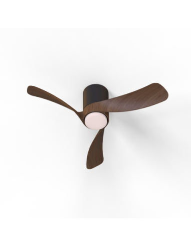 Ventilateur plafond Diam. 72 cm 15 W 3000/5000 K Noir et Bois - Mantra - Nemo II XS