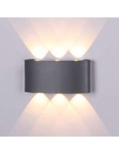 Applique murale extérieure LED Arcs gris oscuro 6W IP54 aluminium cristal